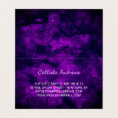 キュートなダークパープル金ゴールドフェイクグリッター 名刺 (内部フラット)