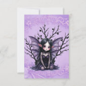 キュートなダークフェアリー、こうもり翼 サンキューカード (裏面)