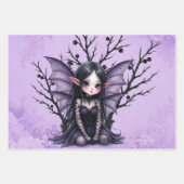 キュートなダークフェアリー、こうもり翼 ラッピングペーパーシート (正面2)