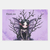 キュートなダークフェアリー、こうもり翼 ラッピングペーパーシート (正面)