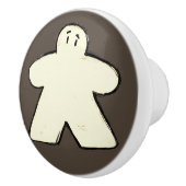 キュートなダークブラウン白のミールボードゲームルーム セラミックノブ (右)