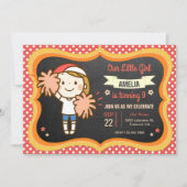 キュートなチアリーダー女子の誕生日パーティー招待状 招待状 (正面)