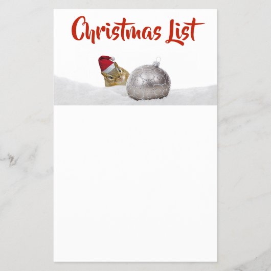 キュートなチムンクシルバーと雪クリスマスリスト チラシ (正面)