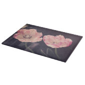 キュートなチューリップの花 - 名前入り カッティングボード (角)
