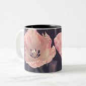 キュートなチューリップの花 - 名前入り ツートーンマグカップ (正面左)