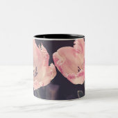 キュートなチューリップの花 - 名前入り ツートーンマグカップ (中央)