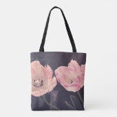 キュートなチューリップの花 - 名前入り トートバッグ (裏面)