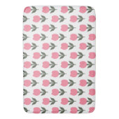 キュートなチューリップ花のパターン |任意の背景色 バスマット (正面縦)