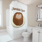 キュートなチョコホリックのチョコレート好き シャワーカーテン (インサイチュ)