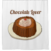キュートなチョコホリックのチョコレート好き シャワーカーテン (正面)