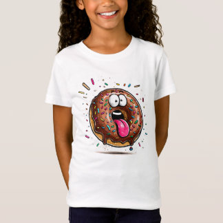 キュートなチョコレートグレーズドスプリンクルホワイトTシャツ Tシャツ