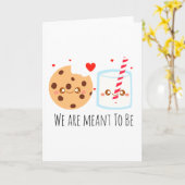 キュートなチョコレートチップクッキーとミルクのグラス カード (黄色い花)