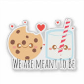 キュートなチョコレートチップクッキーとミルクのグラス シール (正面)