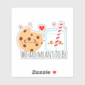 キュートなチョコレートチップクッキーとミルクのグラス シール (シート)