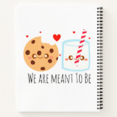 キュートなチョコレートチップクッキーとミルクのグラス ノートブック (裏面)