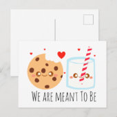 キュートなチョコレートチップクッキーとミルクのグラス ポストカード (正面/裏面)