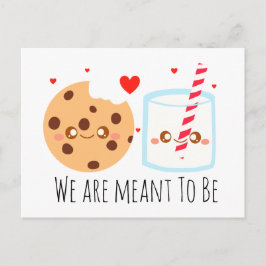 キュートなチョコレートチップクッキーとミルクのグラス ポストカード