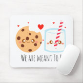 キュートなチョコレートチップクッキーとミルクのグラス マウスパッド (マウス)