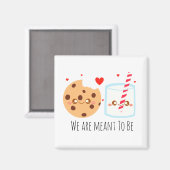 キュートなチョコレートチップクッキーとミルクのグラス マグネット (正面/裏面)