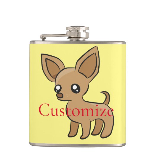 キュートなチワワママアート サンダーコーブ フラスク (正面)