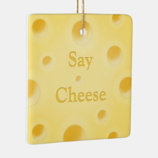 キュートなチーズ切り分けイエローチーズスライス「Say Cheese」 セラミックオーナメント (右)
