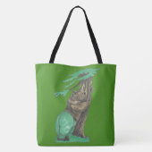 キュートなツリーハギングベア着用ファンシーレギンス トートバッグ (裏面)