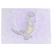 キュートなティラノサウルスレックス恐竜のおもちゃだ ラージペーパーバッグ (裏面)