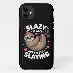 キュートなティーンの女の子が面白い動物のナマケモノでスラッay Memeトレンド iPhone 11 ケース