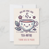 キュートなティー恋人の感謝の気持ち サンキューカード (正面)