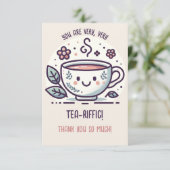 キュートなティー恋人の感謝の気持ち サンキューカード (スタンド正面)