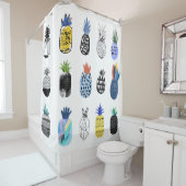 キュートなテクスチャパイナップル、ヴィンテージコレクション。 シャワーカーテン (インサイチュ)