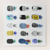 キュートなテクスチャパイナップル、ヴィンテージコレクション。 ジグソーパズル (横)