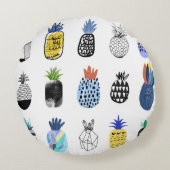 キュートなテクスチャパイナップル、ヴィンテージコレクション。 ラウンドクッション (裏面)