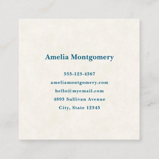 キュートなテディベアとギフト楽しいクリスマス スクエア名刺 (裏面)