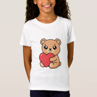 キュートなテディベアの肖像Tシャツ|エシカルなオーバーサイズ Tシャツ
