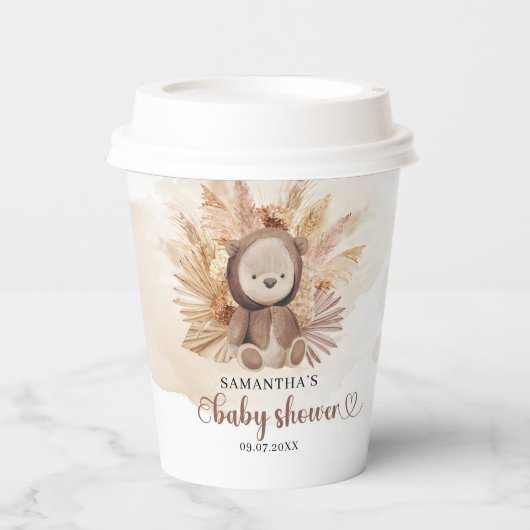 キュートなテディベア熱帯乾燥パームスパーパスグラス 紙コップ (正面)