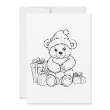 キュートなテディベア サンタ  子供たちにぬりえ クリスマス