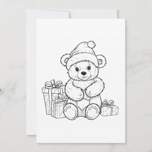 キュートなテディベア サンタ 子供たちにぬりえ クリスマス (正面)