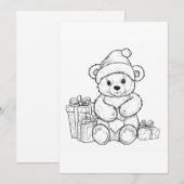 キュートなテディベア サンタ 子供たちにぬりえ クリスマス (正面/裏面)