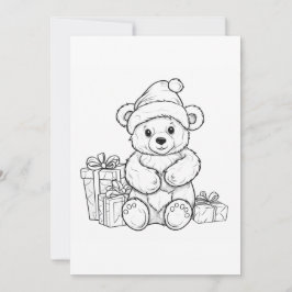 キュートなテディベア サンタ  子供たちにぬりえ クリスマス