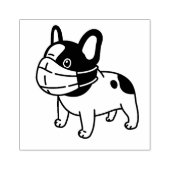 キュートなテリア顔マスクのウッドアートスタンプ ラバースタンプ (インプリント)