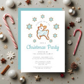 キュートなトナカイのクリスマスパーティー 招待状