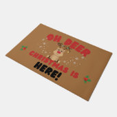 キュートなトナカイのクリスマス用玄関マット ドアマット (アングル)