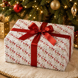 キュートなトナカイ LOVE クリスマス ホリデー ラッピングペーパー
