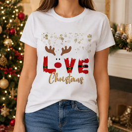 キュートなトナカイ LOVE クリスマス ホリデー Tシャツ