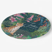 キュートなトラのジャングル 新生児のお披露目パーティー ペーパープレート (アングル)