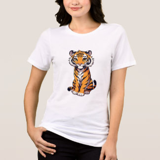 キュートなトラのTシャツ(女性用) トライブレンドTシャツ