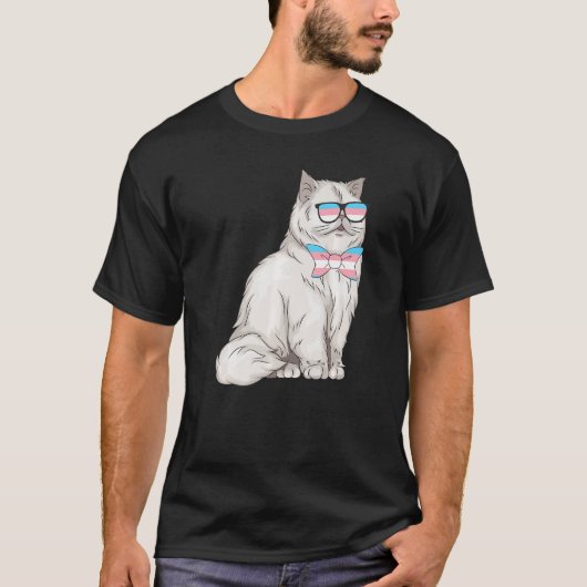 キュートなトランスジェンダーのペルシャ猫トランスジェンダーの日Vi Tシャツ (正面)