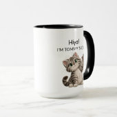 キュートなトラ猫の子猫マグカップ|お名前入り マグカップ (正面右)