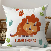 キュートなトリケラトプスカスタム恐竜パーソナライズされた クッション